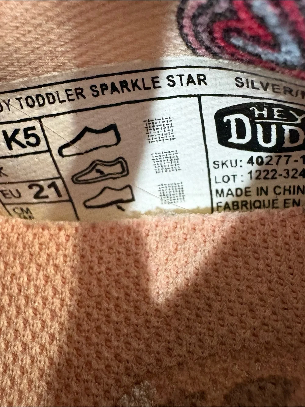 Hey Dude Wendy Toddler Sparkle Star Rainbow Tie Dye Shoes Size K5